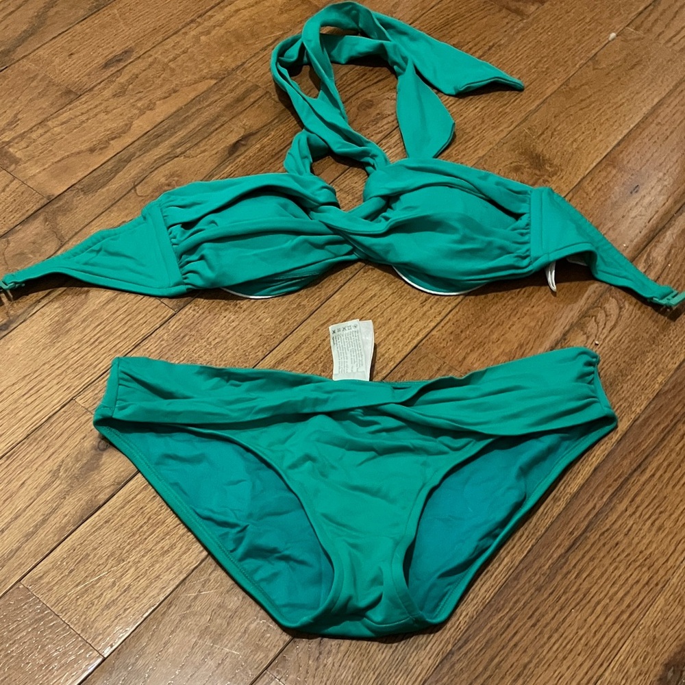 Teal Green padded Halter Bikini 6/8